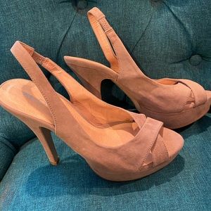 Aldo tan high heel shoes.